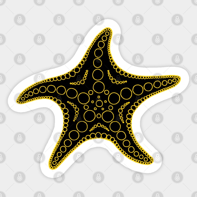 Starfish (yellow/black) Sticker by calenbundalas